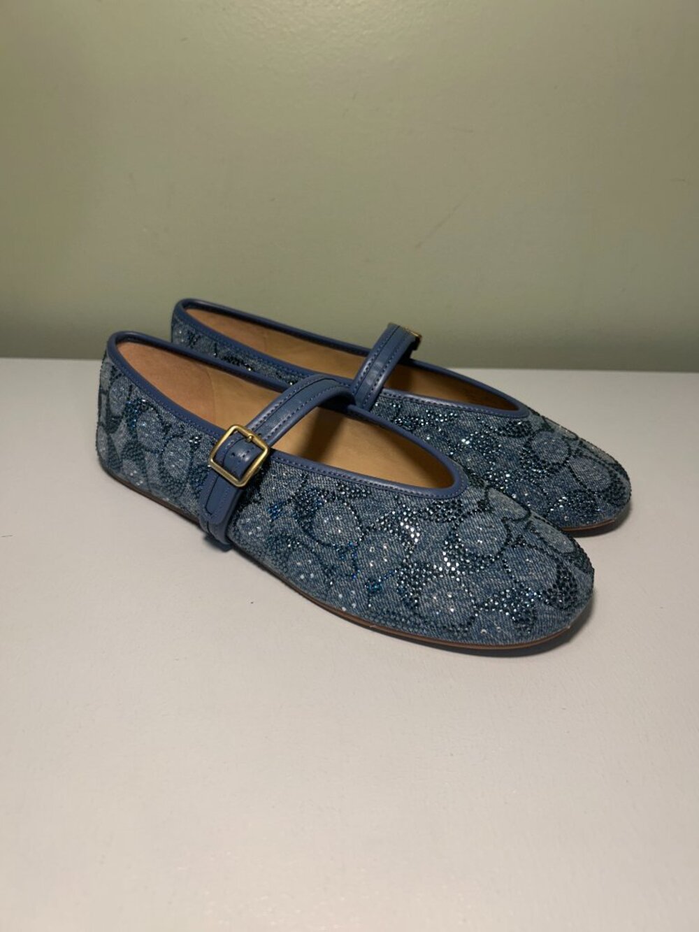 Coach Women's Mary Jane In Crystal Signature Denim - Picture 8 of 16